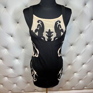 Zio New York Black And Cream Sleeveless Dress